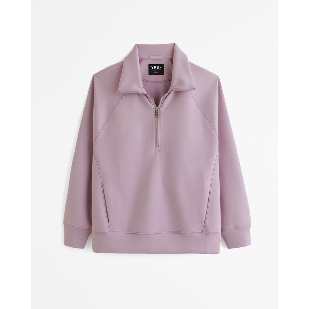 Abercrombie & Fitch YPB neoKNIT MAX Half-Zip pullover pink Sweater Size Small